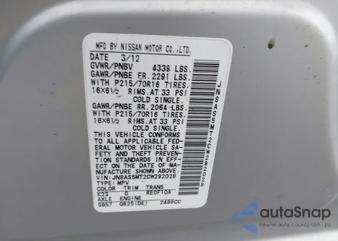 2012 Nissan Rogue S from USA, damaged, VIN JN8AS5MT2CW292028